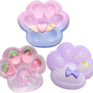 Handmade 3pcs Cat Paw Squeeze Toys, Cute Cat Paw Stress Relieving Silicone Sensory Toy, Slow Rebound Jelly Cute Kawaii Squeezing Toy, Party Birthday.