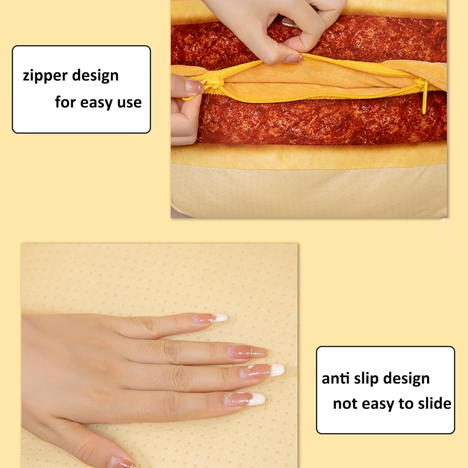 Hamburger Plush Pillow, 3D Simulation Cheeseburger Pillow Burger Plush Hugging Pillow Cushion Funny Food Plush Pillows Toy for Home Decor, 16.5inch - Image 2