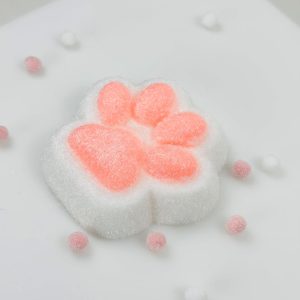 Handmade White Big Cat Paw 5 Inch Squeeze Toy – Adorable Giant Silicone Squeeze Toy for Stress Relief and Relaxation (White)