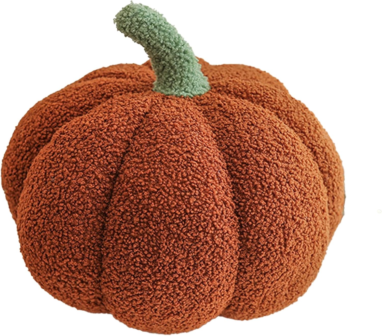 Pumpkin Pillow Plush Brown 3D Stuffed Pumpkin Cushion Decor Cute Toy for Kids 9"
