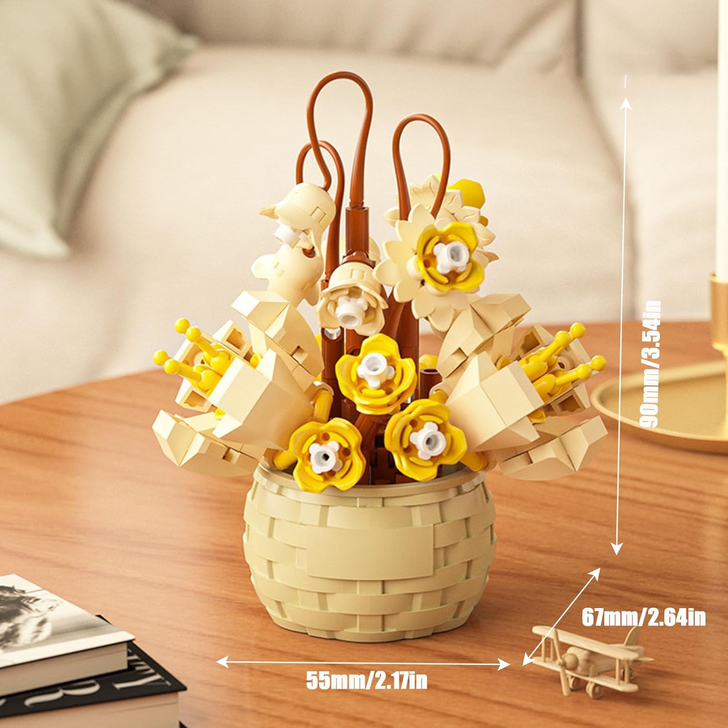 Mini Flowers Building Block Set,Flower Blocks Toys,Plants and Succulent Toys,Building Block Flowerpot,Botanical Collection Birthday Gift for Girls Boys Adults Kids Ages 6+ (Wind Chime 162Pcs) - Image 2