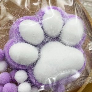 Upgraded Cat Paw Squeeze Toys,  New Handmade Big Cat Paw Silicone Squeeze Toys, Soft Cute Sticky Kitty Paw Fidget Stress Relief Toy Squeeze Fidget Toys (Purple)