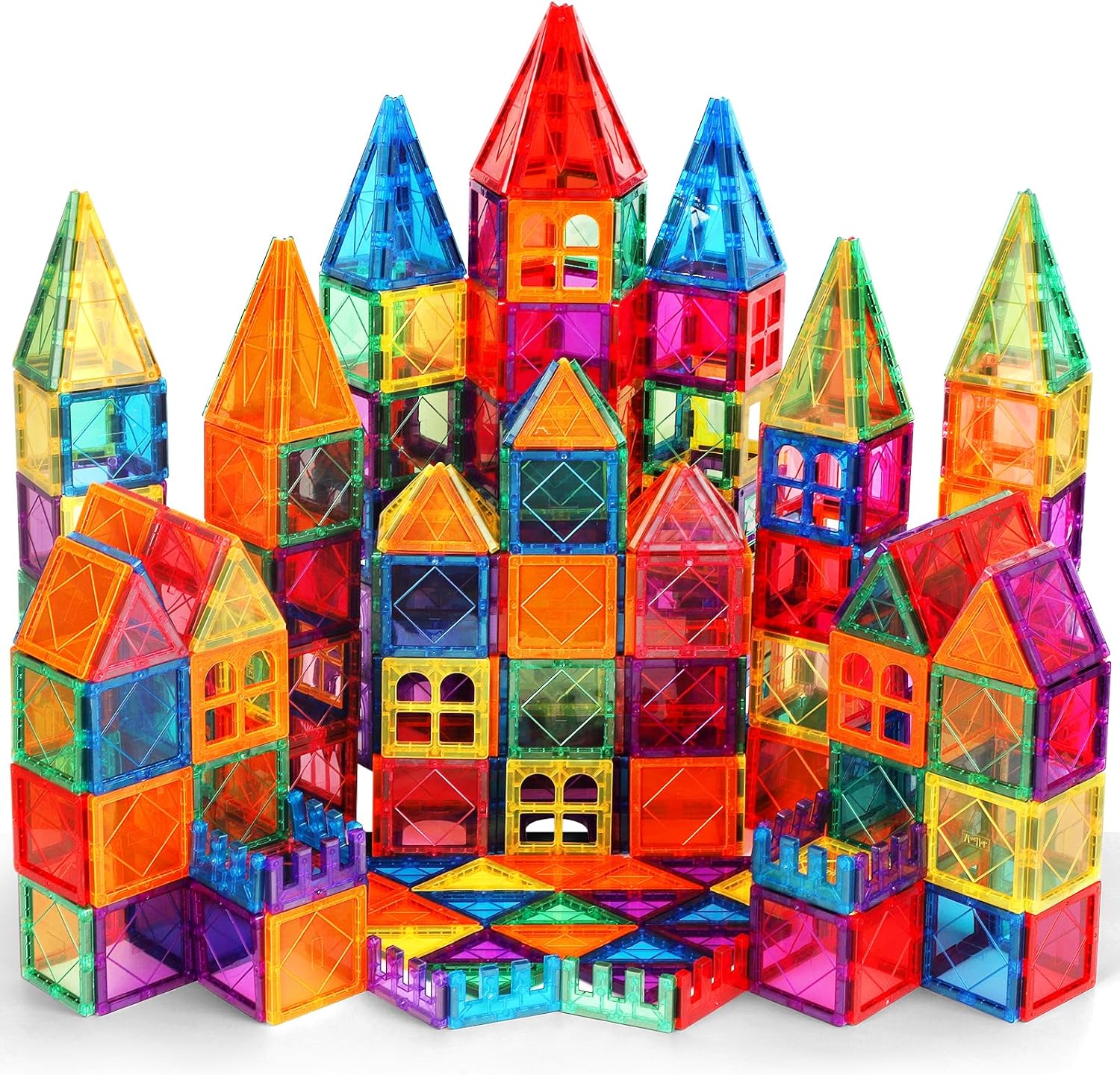 100PCS Magnetic Tiles Kids Toys - Magnetic Building Blocks Magnet Building Set Preschool Learning Magnet Toys for Kids Ages 3-5 4-8, Sensory Montessori Toys for Toddlers 3+ Year Old Boys Girls