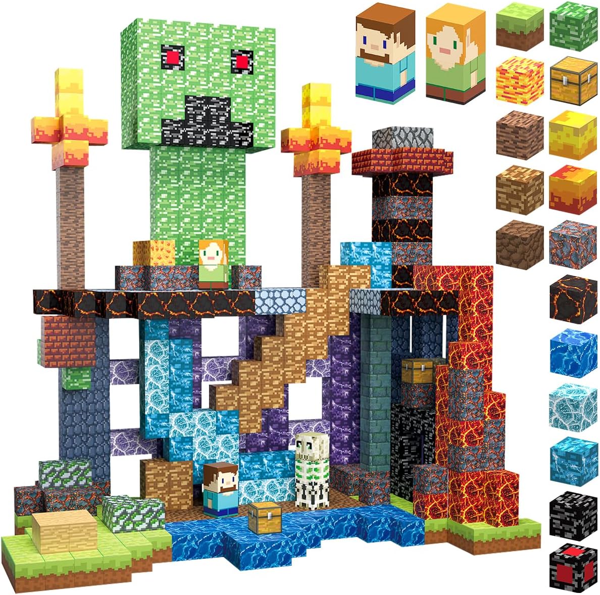 160 PCS Magnetic Blocks Building Toys, Build 3D Magnetic Building Blocks Set for Kids Ages 3+, Magnet Blocks Sensory Educational Christmas Birthday Gifts Construction Toys
